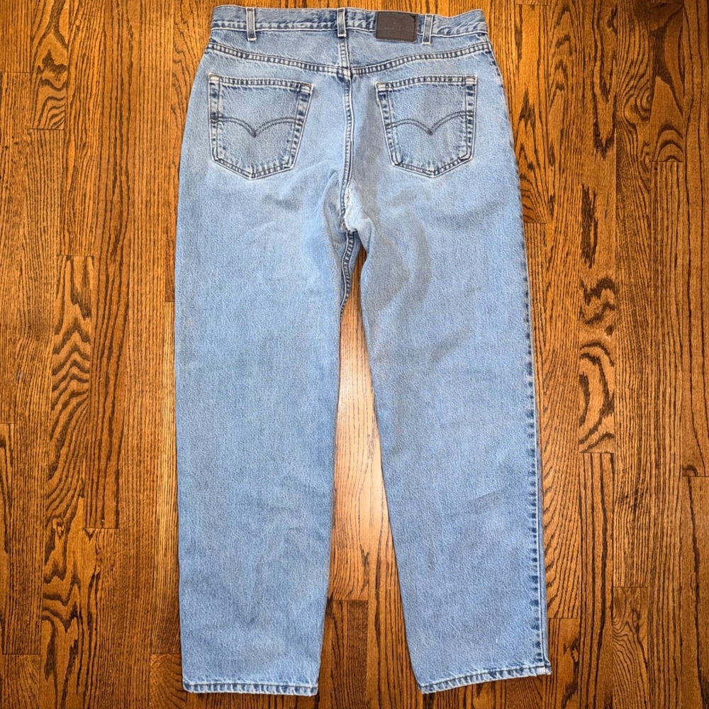 Levi SilverTab Straight Relaxed Jeans Vintage 1998 Made in USA 36x32 Light Wash - Picture 2 of 13